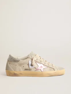 Sale Golden Goose Super-Star LTD cru com talão com cristais Swarovski Cor: cru