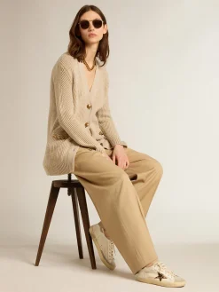 Shop Golden Goose Super-Star LTD de lona e couro com estrela de cavalinho leopardo Cabedal de lona e couro bege