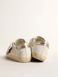Shop Golden Goose Super-Star LTD de lona e couro com estrela de cavalinho leopardo Cabedal de lona e couro bege