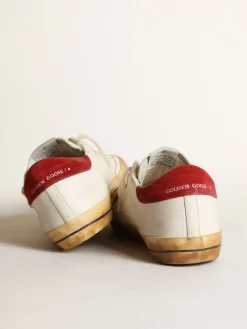 Flash Sale Golden Goose Super-Star masculino com estrela de couro metálico prateado Cabedal de napa branca