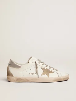 Clearance Golden Goose Super-Star masculino com talão prateado e inscrições Cabedal: 100% couro bovino