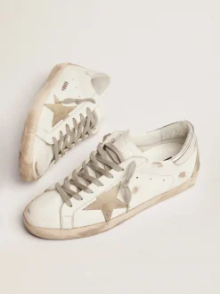 Clearance Golden Goose Super-Star masculino com talão prateado e inscrições Cabedal: 100% couro bovino