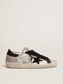 Hot Golden Goose Super-Star masculino de couro prateado Material principal: 80% couro caprino, 20% couro bovino