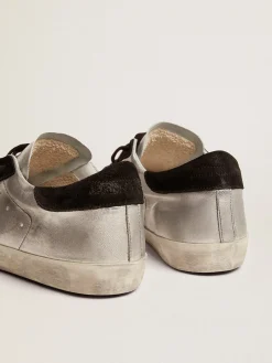 Hot Golden Goose Super-Star masculino de couro prateado Material principal: 80% couro caprino, 20% couro bovino
