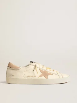 Discount Golden Goose Super-Star Masculino LTD de napa com estrela e talão de suede Cabedal de napa branca