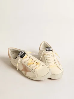 Discount Golden Goose Super-Star Masculino LTD de napa com estrela e talão de suede Cabedal de napa branca
