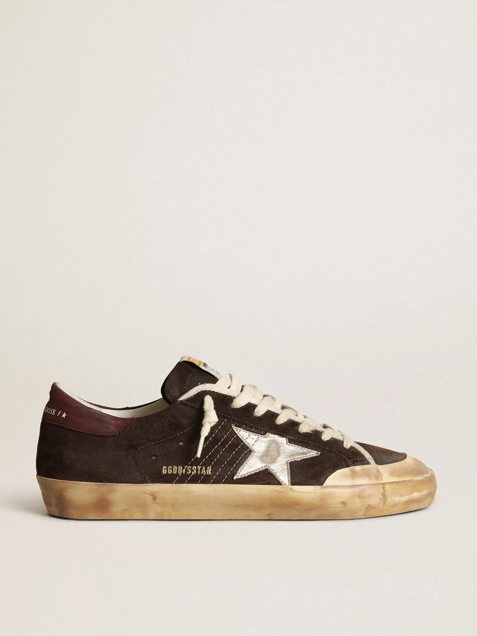 Clearance Golden Goose Super-Star Penstar de suede marrom com estrela platinada Cabedal de suede marrom