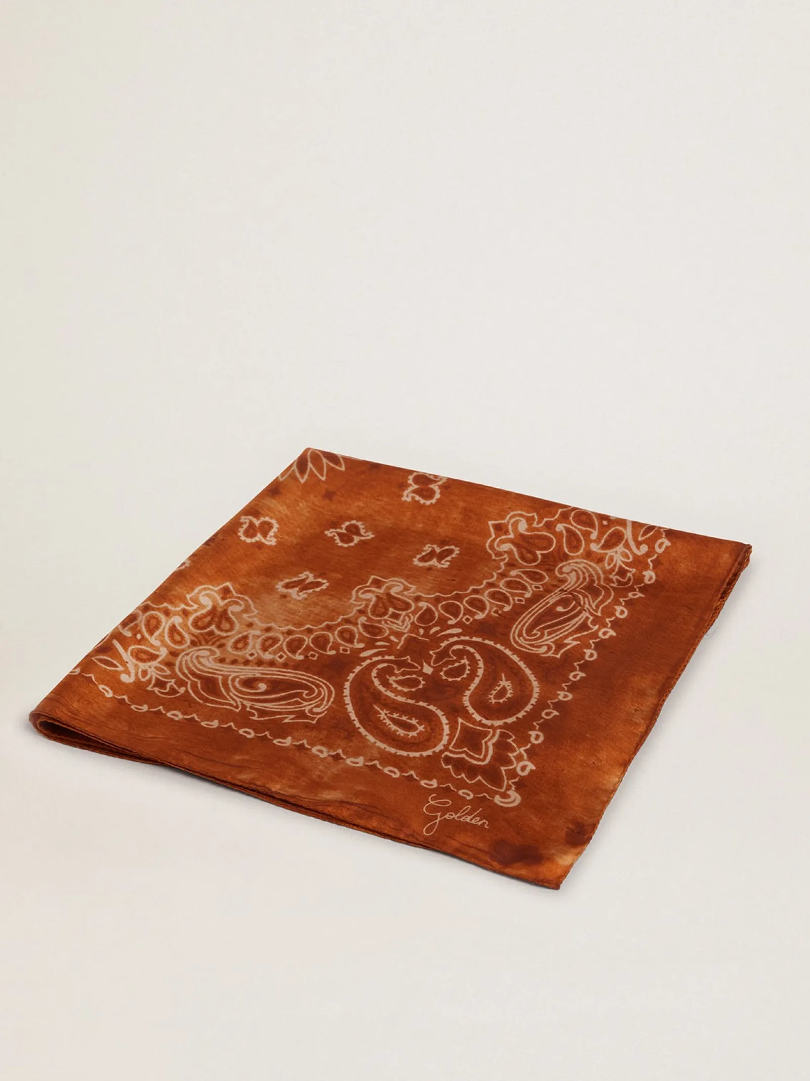 Outlet Golden Goose -colored Golden Collection scarf with paisley pattern terracotta