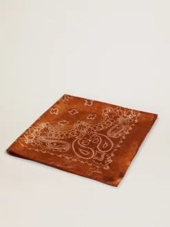 Outlet Golden Goose -colored Golden Collection scarf with paisley pattern terracotta