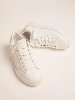 Best Sale Golden Goose Tênis Purestar feminino com talão dourado Material principal: 100% couro bovino