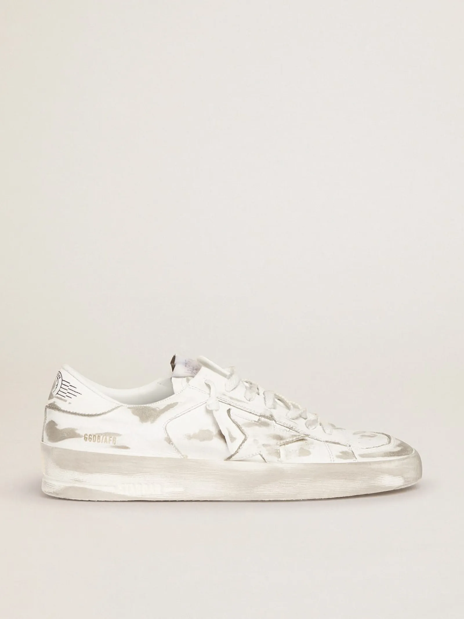 Store Golden Goose Tênis Stardan branco de couro com tratamento usado Cabedal: 100% couro bovino