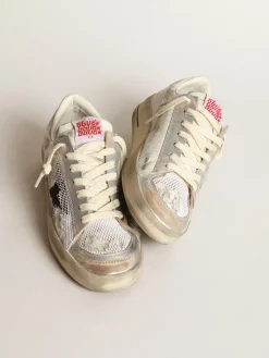 Hot Golden Goose Tênis Stardan LAB de couro cavalinho e couro brancos com estrela de suede preto Cabedal de couro cavalinho e couro brancos