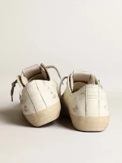 New Golden Goose Tênis V-Star de napa branco sujo com estrela de nubuk preto Cabedal de napa branco sujo