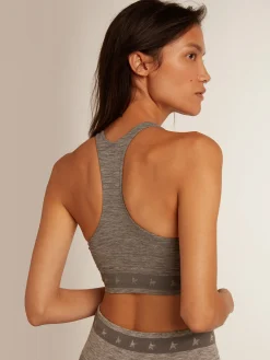 Best Golden Goose Top esportivo cinza mescla Star Collection