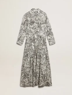 Cheap Golden Goose Vestido branco com estampa toile de jouy preta Cor: branco