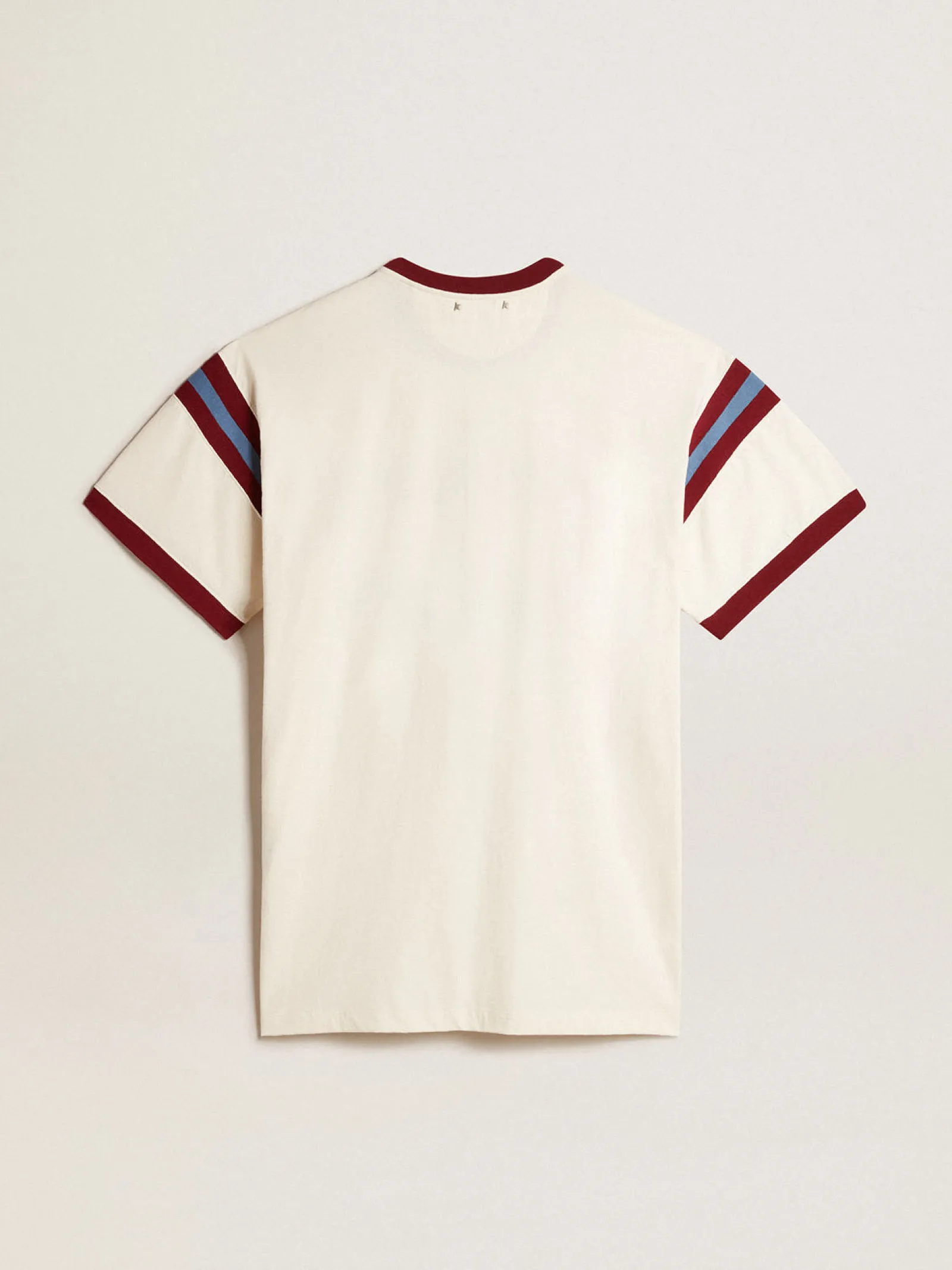 Discount Golden Goose Vestido branco feminina com escrita bordô na frente Coleção Journey