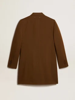 Outlet Golden Goose Vestido curto de lã cor de faia com botões de chifre Cor: faia