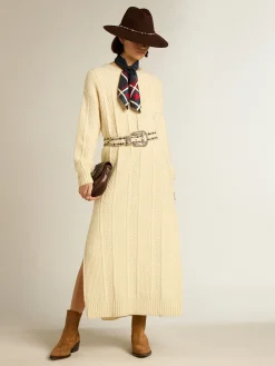 Cheap Golden Goose Vestido de lã com bordado nas costas Coleção Journey