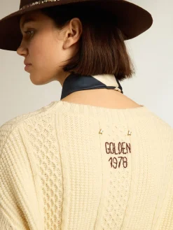 Cheap Golden Goose Vestido de lã com bordado nas costas Coleção Journey