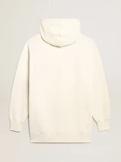 Sale Golden Goose Vestido de moletom branco com capuz e patch Golden Cor: branco heritage