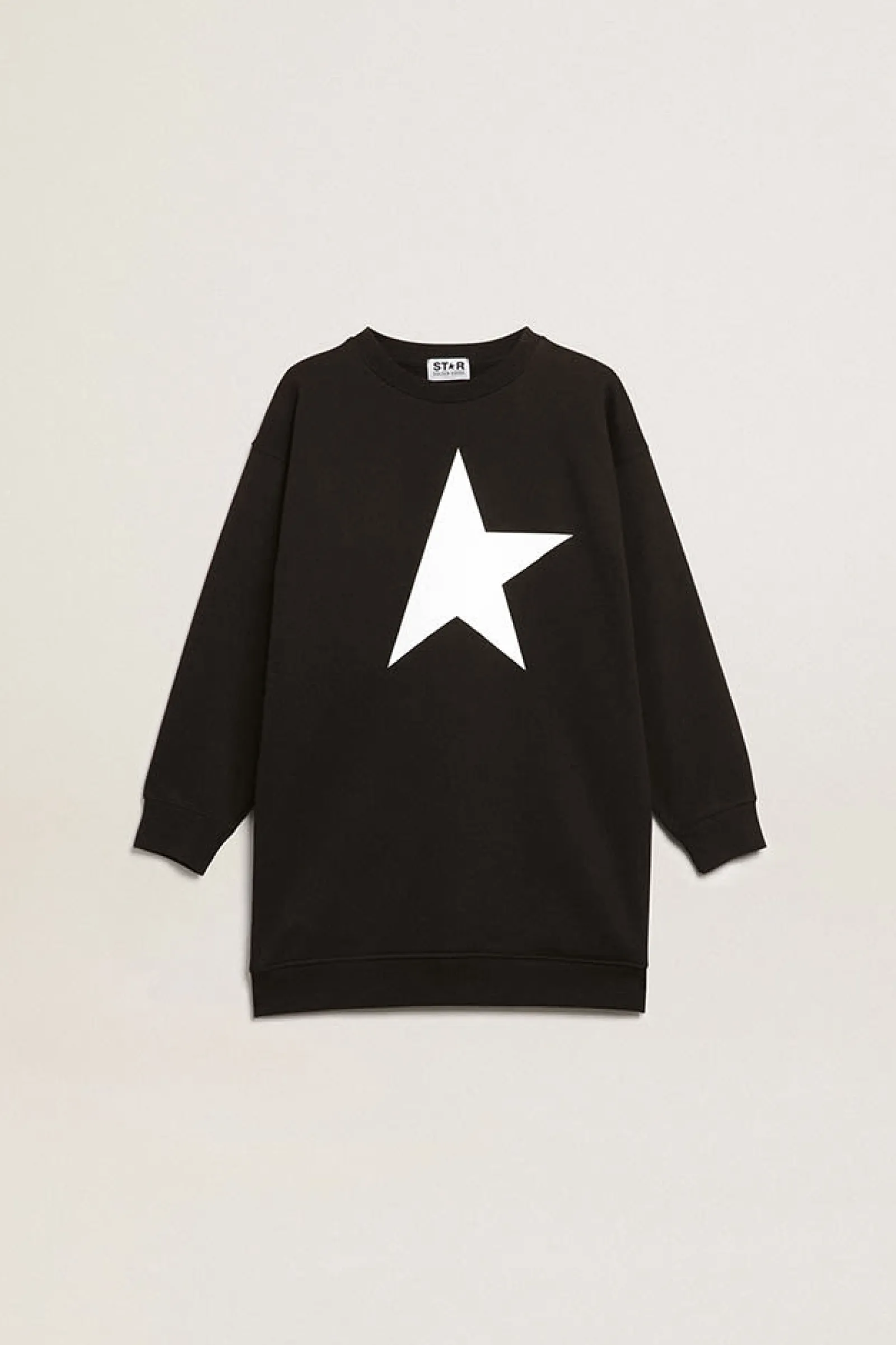 Flash Sale Golden Goose Vestido de moletom infantil feminino preto com estrela branca Star Collection