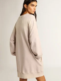 Fashion Golden Goose Vestido de moletom rosa pálido com tratamento desgastado Cor: rosa pálido