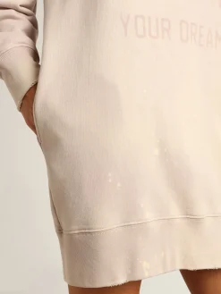 Fashion Golden Goose Vestido de moletom rosa pálido com tratamento desgastado Cor: rosa pálido