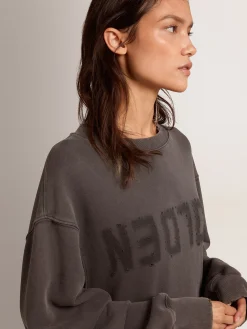 Cheap Golden Goose Vestido moletom feminino com logo cinza Cor: cinza antracite