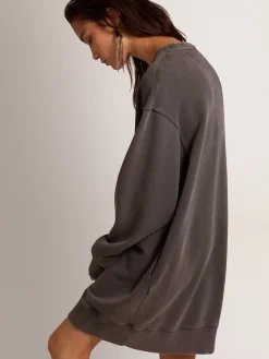 Cheap Golden Goose Vestido moletom feminino com logo cinza Cor: cinza antracite