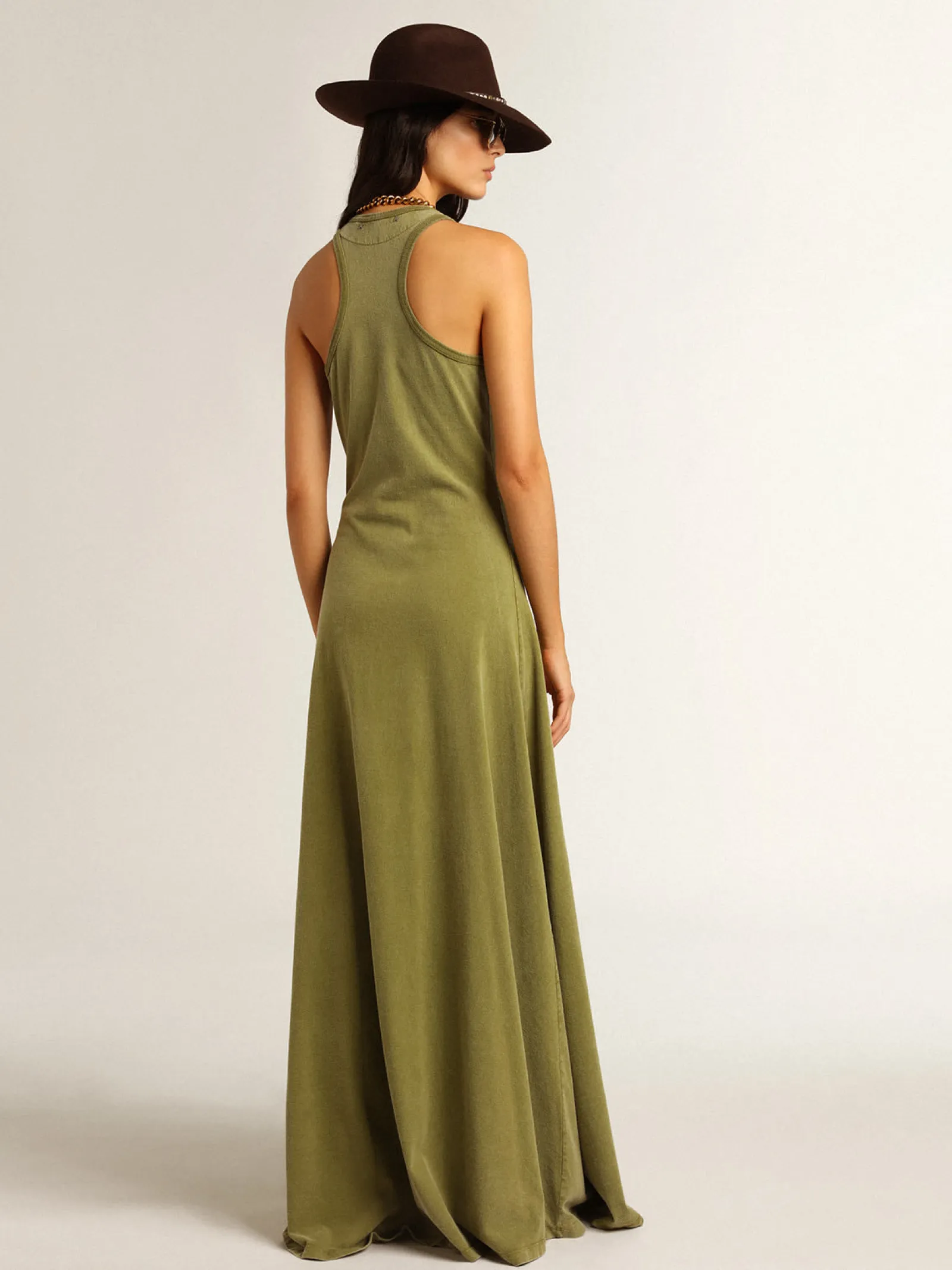 Store Golden Goose Vestido regata cor de pesto Cor: pesto