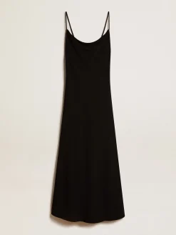 New Golden Goose Vestido slip dress preto Coleção Journey