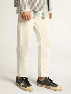 Shop Golden Goose V-Star LTD masculino de lona preta com estrela e talão cinza Cabedal de lona preta