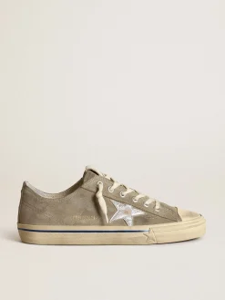 Flash Sale Golden Goose V-Star masculino com cabedal de suede e estrela prateada Cabedal de suede havana-rosado