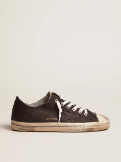 Online Golden Goose V-Star masculino de couro preto com estrela de couro Cor: preto