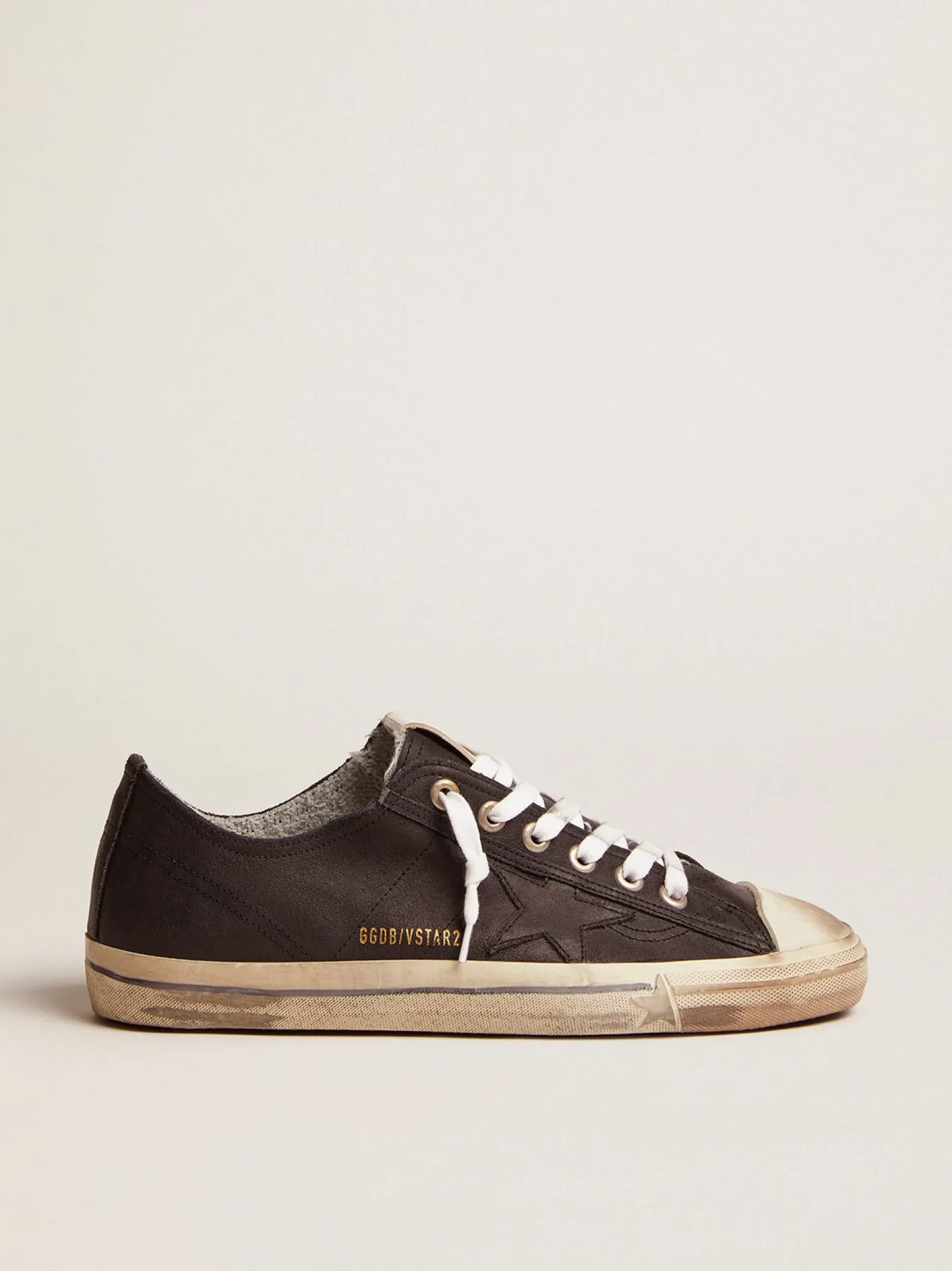 Online Golden Goose V-Star masculino de couro preto com estrela de couro Cor: preto