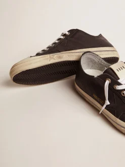 Online Golden Goose V-Star masculino de couro preto com estrela de couro Cor: preto