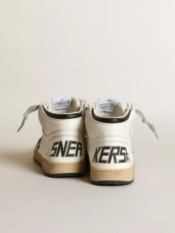 Online Golden Goose Young Sky-Star de napa branca com estrela e talão pretos Cabedal de napa branca